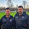 Christian Marcks (links), Trainer des FC Hohenfels-Sentenhart und Michael Goerigk, Vorsitzender des Clubs.