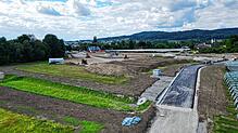 Bild : Aktuelle Drohnenfotos: So sieht es auf der Baustelle an der gesperrten „Müllstraße“ aus