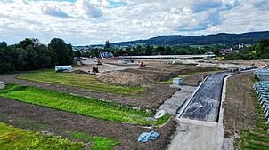 Bild : Aktuelle Drohnenfotos: So sieht es auf der Baustelle an der gesperrten "Müllstraße" aus