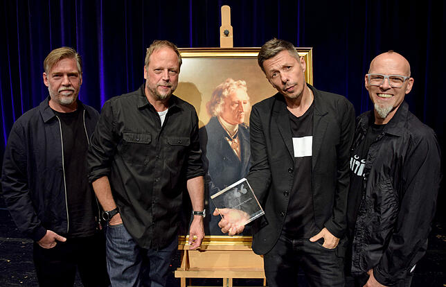 2018 wurden Die Fantastischen Vier (von links: And.Ypsilon, Smudo, Michi Beck und Thomas D) mit dem Jacob-Grimm-Preis für Verdienste um ...