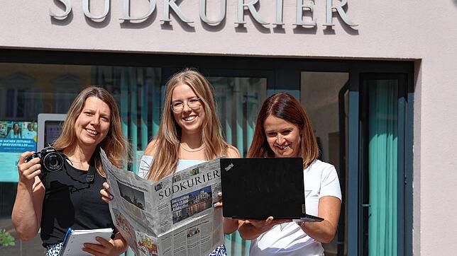Das Team der Markdorfer SÜDKURIER-Lokalredaktion, hier mit (von links) Stefanie Nosswitz, Lisa Sperlich und Marion Zorell, freut sich ...