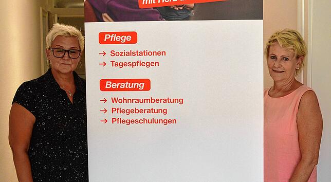 Eva Rzepecki (links) und Petra Hug geben einen Einblick in die Arbeit der Wohnraumberatung der Caritas.
