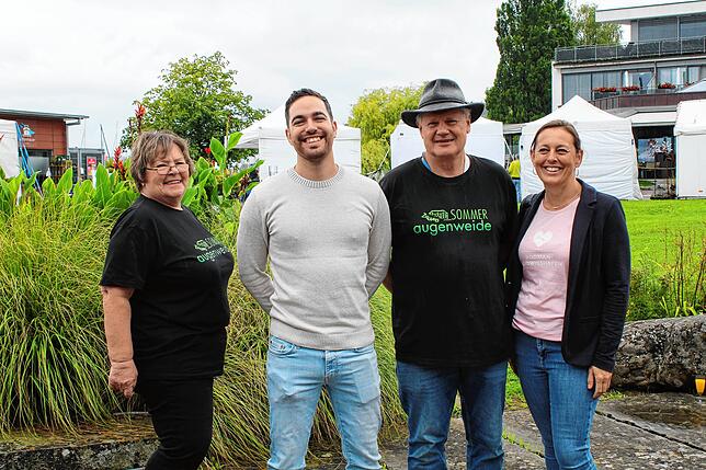 Organisatorin Veronika Jäger, Bürgermeister Christoph Stolz, Organisator Jürgen Mayer und Melanie Hahn, stellvertretende Leiterin ...