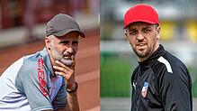Die Trainer: Erkan Kanli (links) vom FC Tiengen 08 und Danijel Kovacevic vom VfB Waldshut haben beide eine interessante Fußballkarriere ...