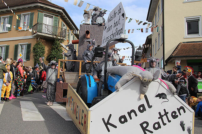 Große Kreativität während des Fasnet- sunntig-Umzugs bewies auch dieses Mal die Gruppe der Möggenweiler. Als Möggenweiler Kanalratten ...