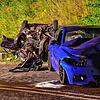 Der Zustand der beiden Fahrzeuge zeugt nach dem Unfall im Juli 2019 von der Wucht des Zusammenpralls. Bei diesem Unfall auf der ...