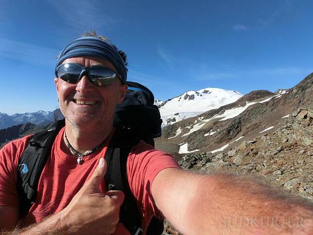 Erinnerungsfoto: Ganz allein war Ralf Zandona über einen Monat unterwegs und hat dabei 400 Kilometer zurückgelegt. Bild: Privat