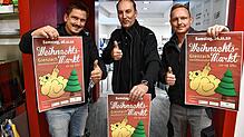 Endlich gibt es wieder einen Weihnachtsmarkt: Lukas Berndt (von links), Joachim Schlageter und Raphael Kösters freuen sich auf die ...