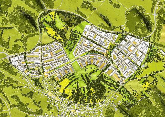 So soll der neue Stadtteil aussehen: Die Bauarbeiten für das westliche Drittel des Hafners könnten ab 2025 starten.