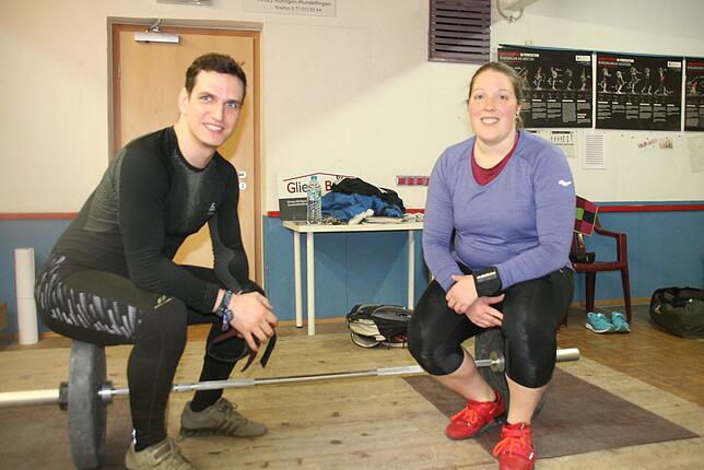 Zusammen macht es mehr Spaß. Anna und ihr Mann Marcel Jauch in einer kleinen Trainingspause.