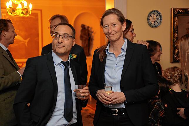 Die beiden Bürgermeisterstellvertreter Alessandro Ribaudo und Sonja Hildebrand beim Neujahrsempfang des Gräflichen Hauses.
