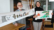 Katharina Gilmer und André Heygster (links) haben die Idee für das &bdquo;Erste traditionelle Buchvergnügen&ldquo; in der Kunsthalle ...