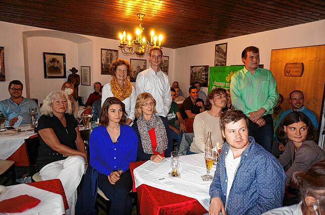 Wahlparty der Grünen im Rheinischen Hof in Waldshut.