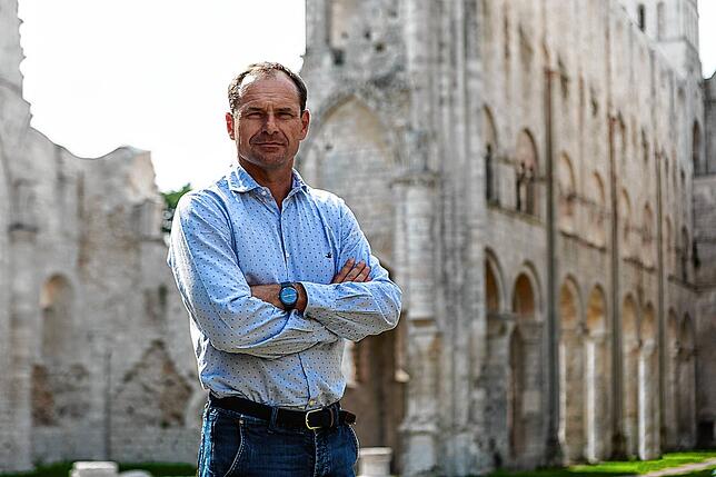 AGP-Chef Gael Hamon ist gelernte Steinmetz. Heute hilft er mit modernster Technik, die Kathedrale zu rekonstruieren.