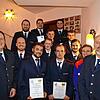 Die Beförderten und der Geehrten (von links): (vorne) Kommandant Marcus Siber, Thomas Weber, Maximilian Fritz, Lukas Glückler und der ...