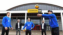Ab November 2020 bekamen die Volleyballer in der Messehalle A1 ein Übergangsquartier. Wenige Monate später mussten sie wieder raus. Hier ...