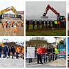 Unsere Kollage zeigt Bilder von zurückliegenden Spatenstichen in der Region.