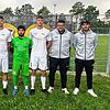 Die Trainer und Neuzugänge bei Marbach/Rietheim (von links): Michael Fischer (Spielausschussvorsitzender), Marco Effinger (Co-Trainer) ...