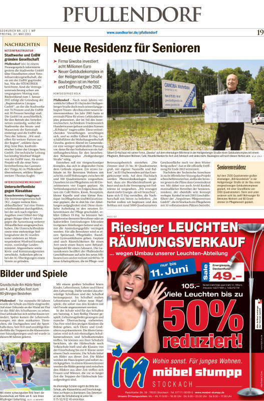 So berichtete der SÜDKURIERam 27. Mai 2011.
