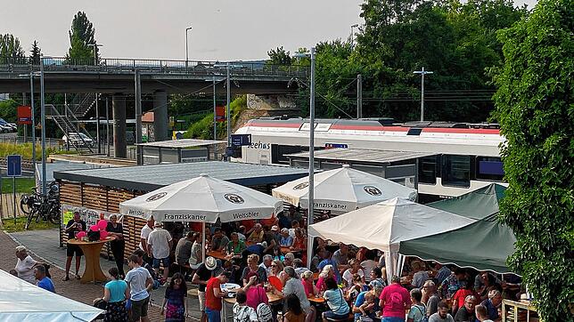 Das Seehasfest in Mühlhausen lockt zum 29. Mal Freunde der Blasmusik zur Party am Bahnhof. Foto: MV Mühlhausen