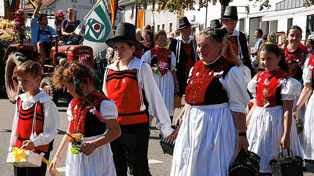 Die Hotzenwald Trachtengruppe Görwihl mit Eva Rippel (zweite von rechts) 2012 am Erntedankumzug in Görwihl. Nun soll die Trachtengruppe ...