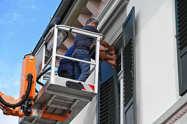 Bild 14: Bilder von den Einsätzen und massiven Schäden nach dem Unwetter in Bodman-Ludwigshafen