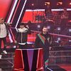 Phillip Lemanski (links) und Danny Fechtig (Mitte) nach ihrem Auftritt bei den Blind Auditions mit ihrem Coach Sido.