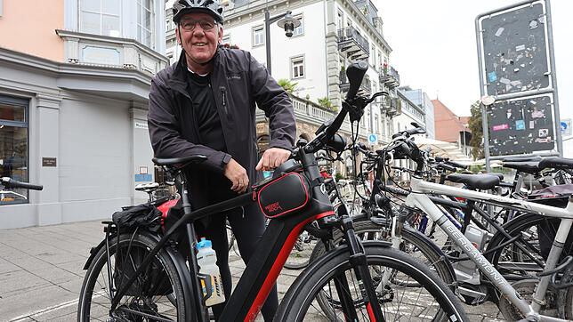 Martin Meyer hat keine Angst, dass sein E-Bike gestohlen wird. Er hat ein gutes Schloss und stellt das Rad nur auf belebten Plätzen ab.