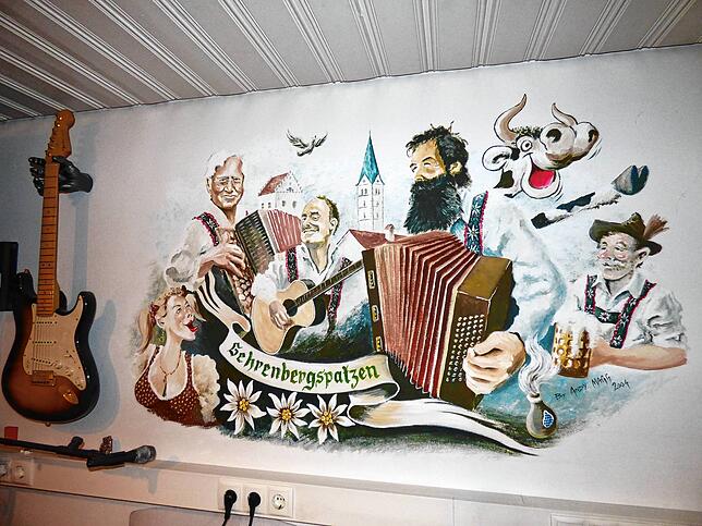 Dieses Gemälde schmückt die Wand im privaten Musikzimmer von Manfred Kuks.