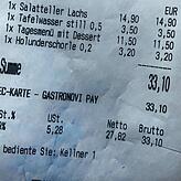 Wir bezahlen zusammen 33,10 Euro.