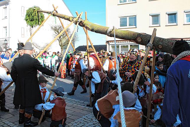 Bild 18: Kinderumzug und Setzen des Kindernarrenbaums in Stockach (Teil 2)