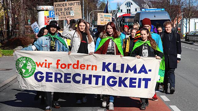 Über 50 junge und auch ältere Klimaaktivisten zogen am Freitag, 28. Februar, mit lautem Gebrüll durch die Überlinger Innenstadt.