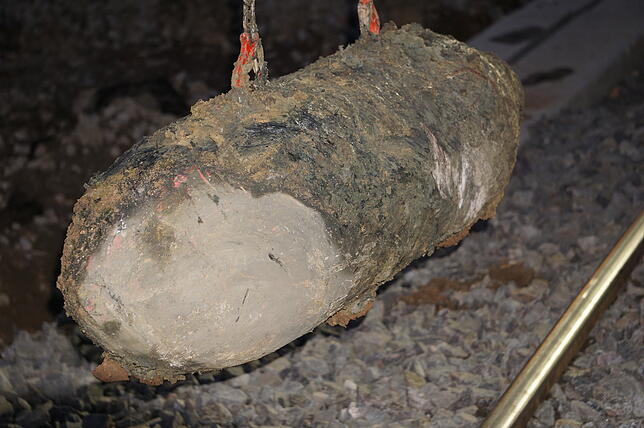 Aus dem Zweiten Weltkrieg stammt die 250-Kilogramm-Bombe.