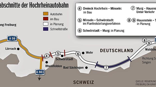 Autobahnabschnitte der A98