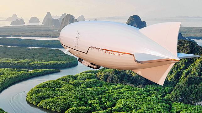 Mit 200 Metern Länge wäre das Luftschiff von AirYacht fast so groß wie die historische Hindenburg. Auch in Sachen Luxus steht dieser ...
