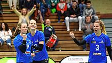 Auch dank der erfahrenen und langjährigen Spielerinnen wie (von links) Michelle Feuerstein, Nina Schuhmacher und Nikola Strack hat sich ...