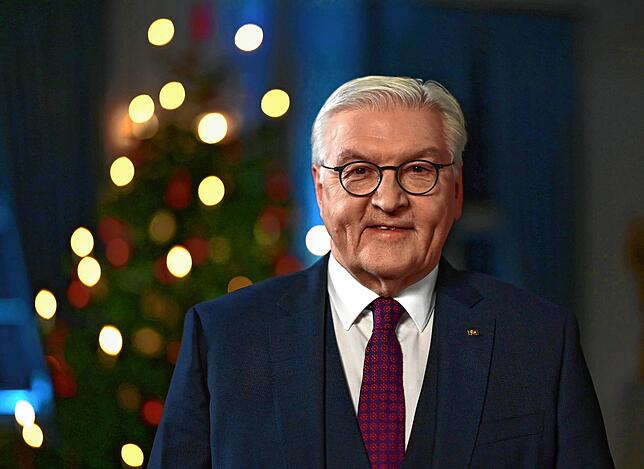 Bundespräsident Frank-Walter Steinmeier, hier auf einem Foto zu seiner Weihnachtsansprache im Schloss Bellevue: Er wird Alexander und ...