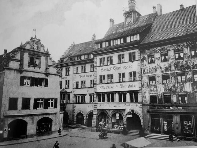 Abbildung des Hotel Restaurant Barbarossa aus Daniel Groß' Bildband "Erinnerungen an Konstanz wie es einmal war", 2001 erschienen im ...