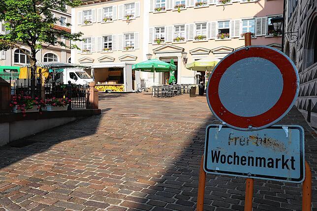 Mittlerweile ist hier viel Platz: Der Engener Wochenmarkt hat an Beschickern verloren.