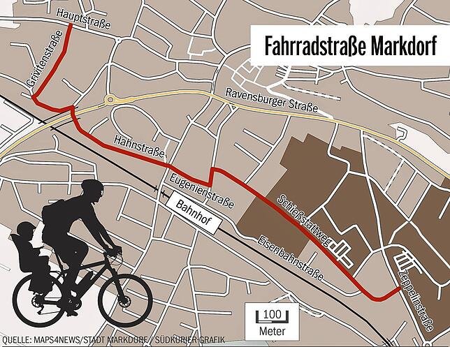 Die SÜDKURIER-Grafik von 2021 zeigt es: Die Fahrradstraße soll im Osten vom Schießstattweg bis in die Grivitenstraße im Westen führen. ...