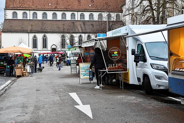 Fand anders als der Weihnachtsmarkt statt: der Wochenmarkt auf dem Stephansplatz.