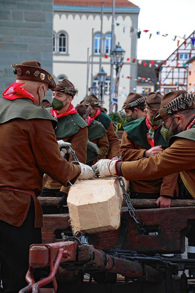 Bild 5: Bilder vom Narrenbaumstellen der Narrizella Ratoldi auf dem Marktplatz