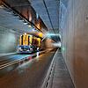Die Tunnelreinigungsmaschine beginnt mit der Arbeit an der A98 zwischen Murg und Hauenstein