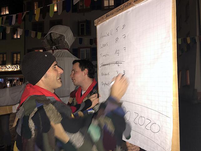Bild 12: Mit den wenigsten Augen zum Würfelglück: Lukas Müller ist der Narro 2020 der Waldshuter Fasnacht