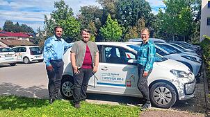 Pflegedienstleiter Frank Ganser (links) mit den Teamleitern Klaus Schaller (Ablachtal) und Michaela Müller (Donautal).