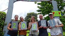 Das Organisationsteam heißt zur Ferienspielstadt willkommen (von links): Melanie Hohmann, Jutta Kienle, Tamara Jauch, Bernd Bühler und ...