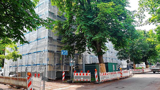 Vom Marienhaus im Paradies ist aktuell wegen der Baustelle und der belaubten Bäume wenig zu sehen. Doch hinter dem Gerüst steht das ...