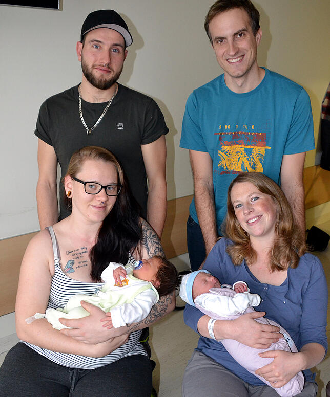 Stella, Malaika und Oliver Peters (links) sowie Jonah Emilian, Johanna und Mark Sollweck sind zwei von insgesamt fünf Familien, die am ...
