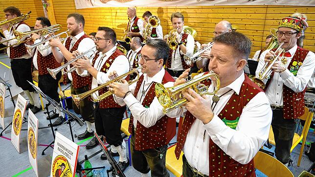 Frauen gibt&lsquo;s hier keine: Bei der Narrenmusik (im Bild beim Männer-Frühschoppen 2023), der Holzhauermusik und der Froschenkapelle ...
