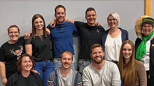 Geehrte und Gewählte der Narrenzunft Nußbach: vorn von links Bianca Schreck, Marco Kienzler, Jan Kammerer und Ines Kammerer, hinten von ...